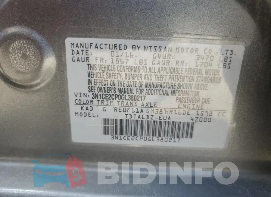 3N1CE2CP0GL380217 Photo# 13