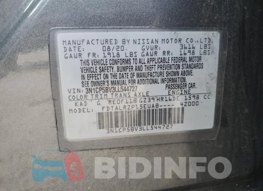 3N1CP5BV3LL544727 Photo# 13