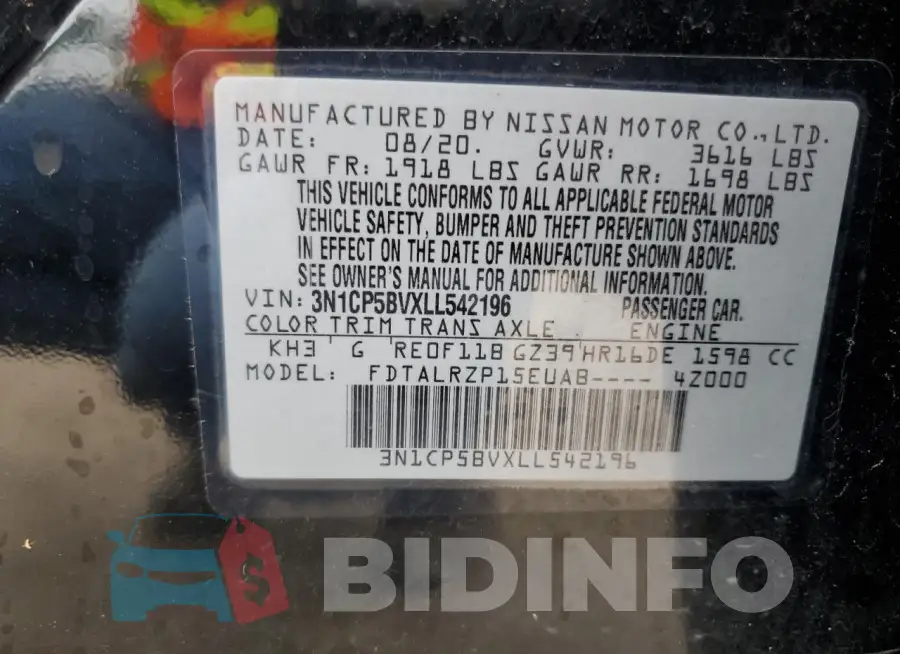 3N1CP5BVXLL542196 Photo# 13