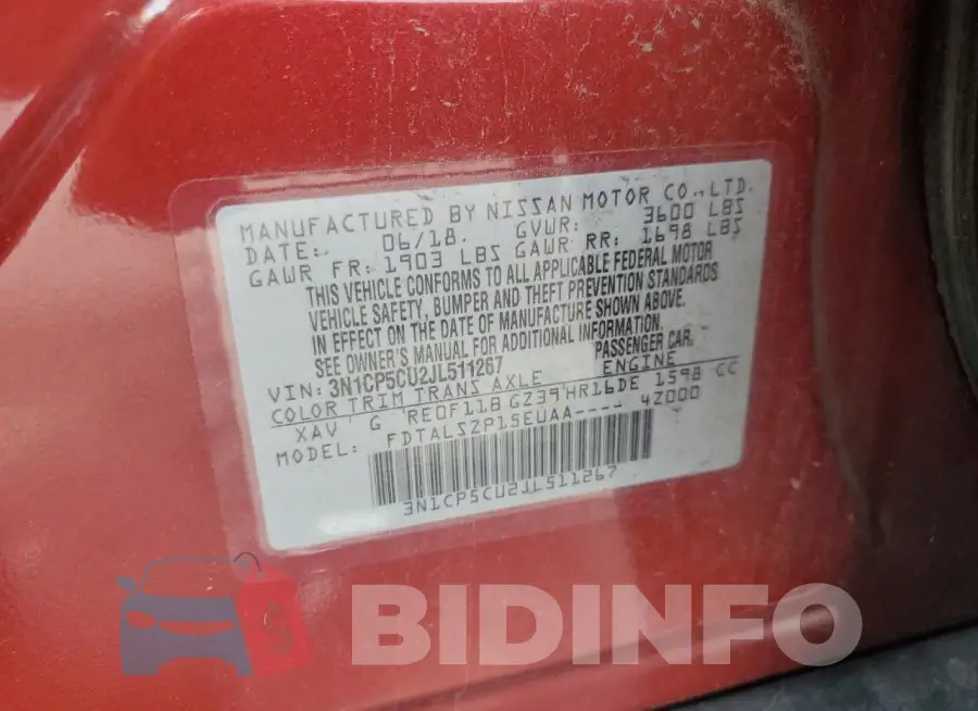 3N1CP5CU2JL511267 Photo# 13