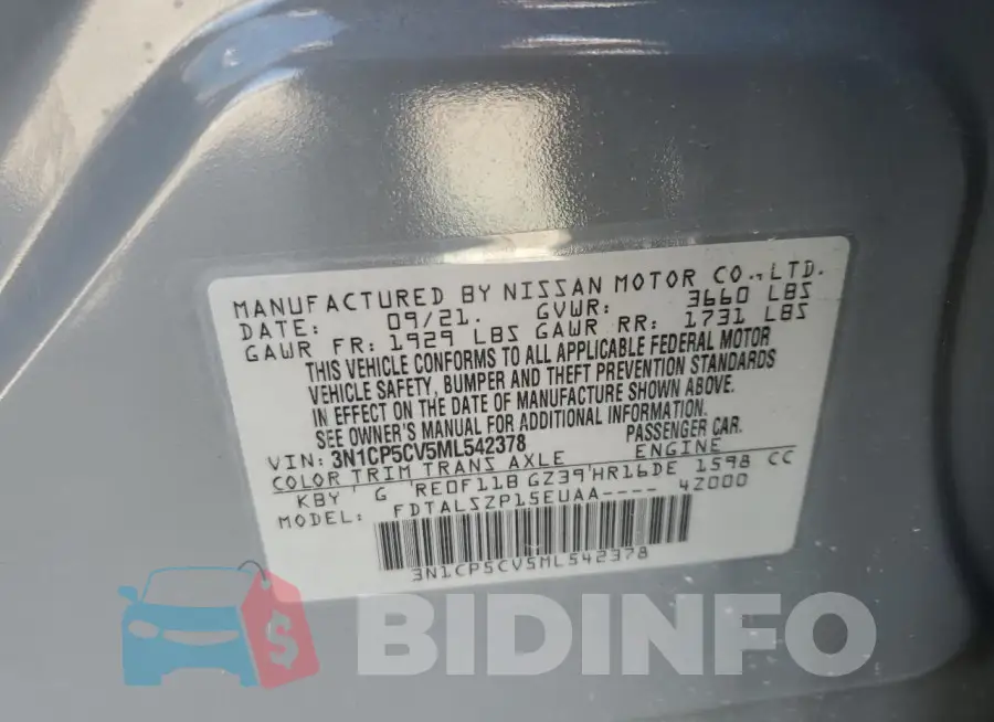 3N1CP5CV5ML542378 Photo# 13