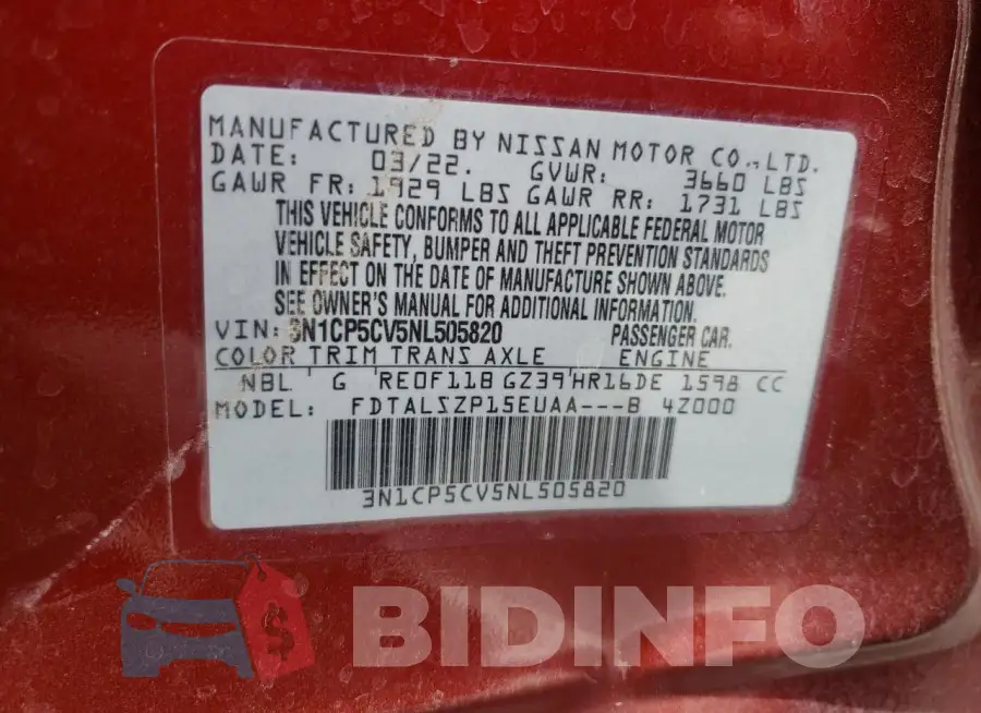 3N1CP5CV5NL505820 Photo# 12