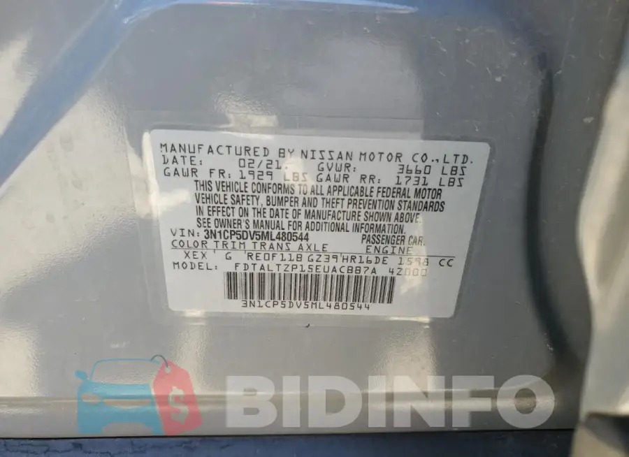 3N1CP5DV5ML480544 Photo# 13