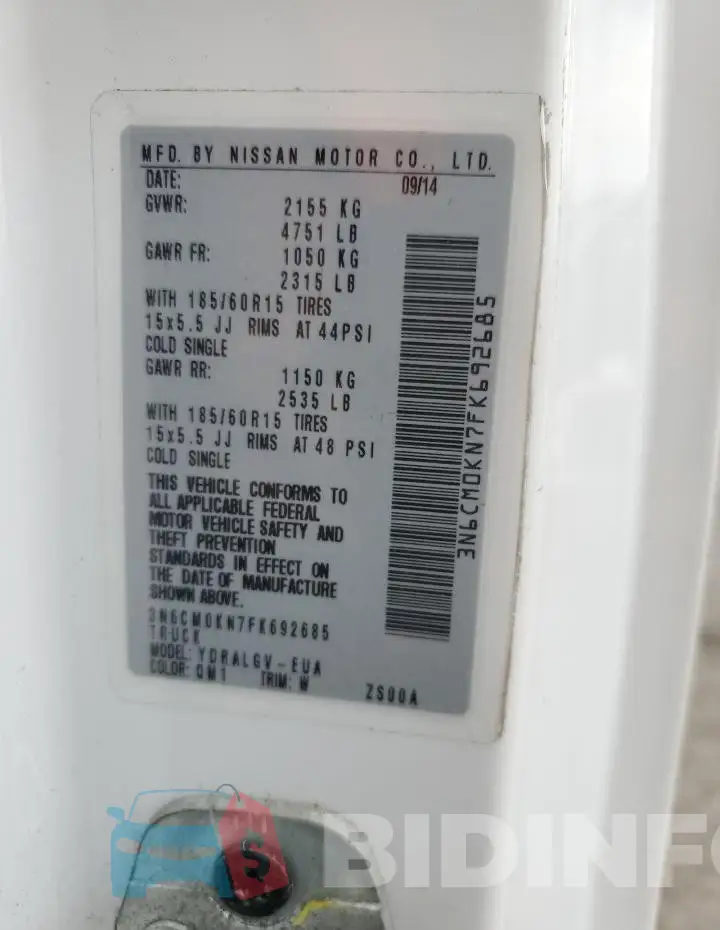 3N6CM0KN7FK692685 Photo# 12