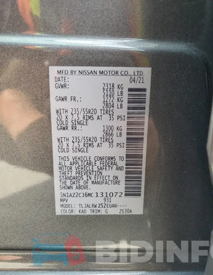 5N1AZ2CJ6MC131072 Photo# 13