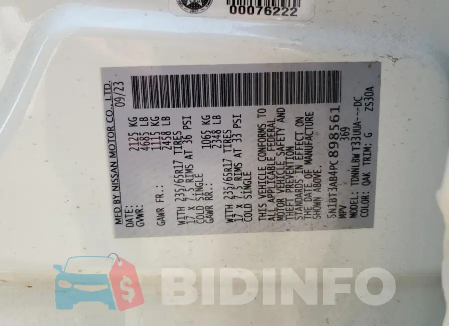 5N1BT3AB4PC898561 Photo# 14
