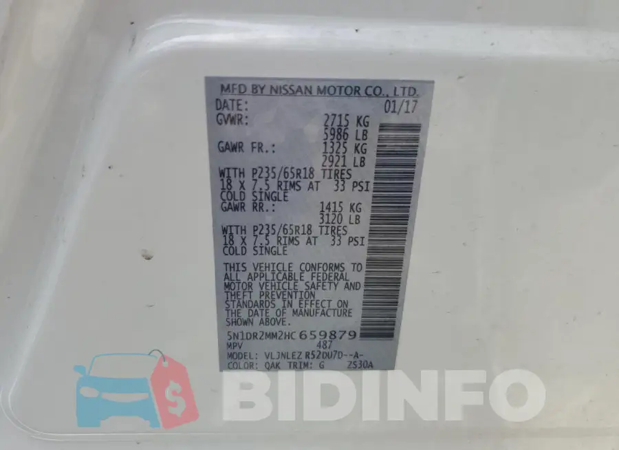 5N1DR2MM2HC659879 Photo# 13