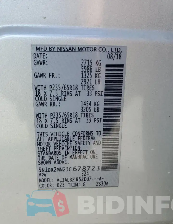 5N1DR2MN2JC678723 Photo# 13