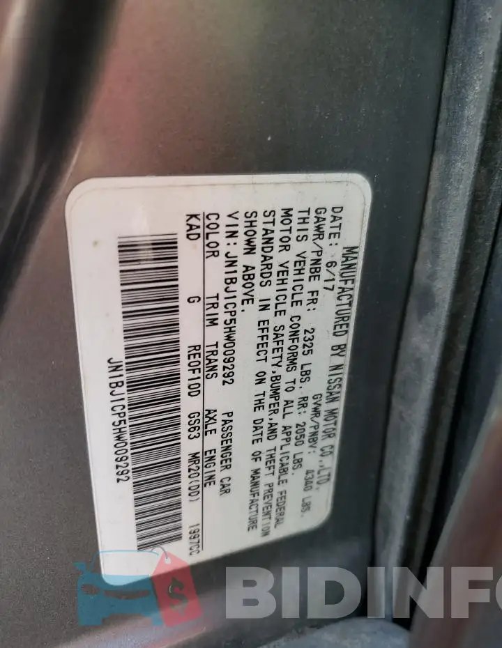 JN1BJ1CP5HW009292 Photo# 12