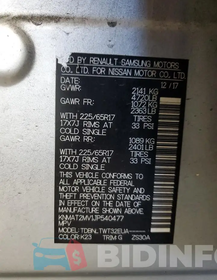 KNMAT2MV1JP540477 Photo# 14