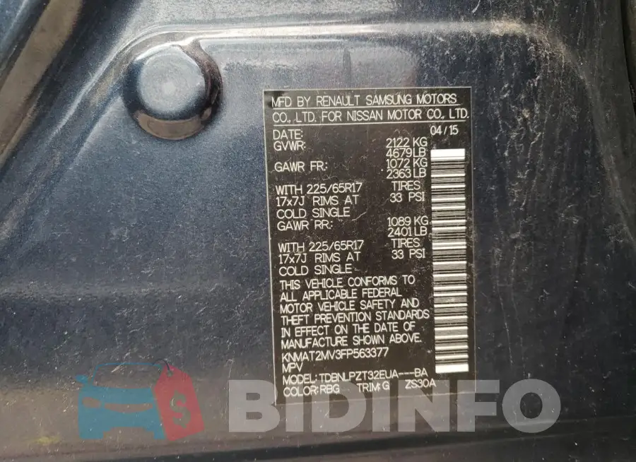 KNMAT2MV3FP563377 Photo# 13