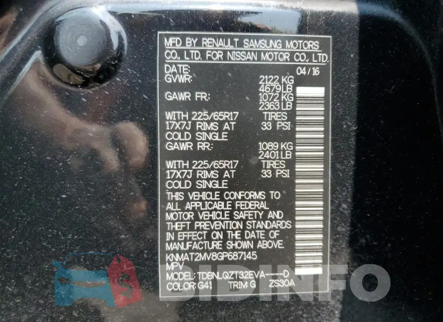 KNMAT2MV8GP687145 Photo# 14
