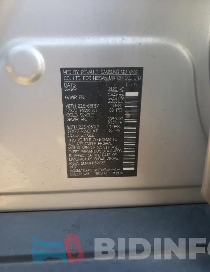 KNMAT2MVXHP520321 Photo# 13