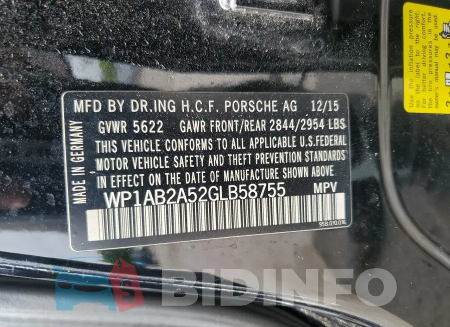WP1AB2A52GLB58755 Photo# 14