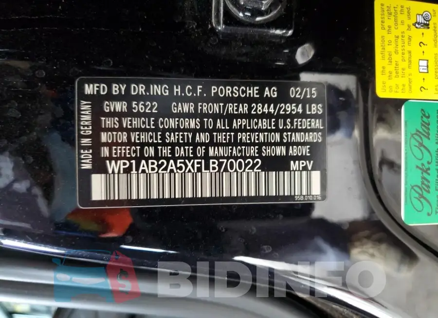 WP1AB2A5XFLB70022 Photo# 13