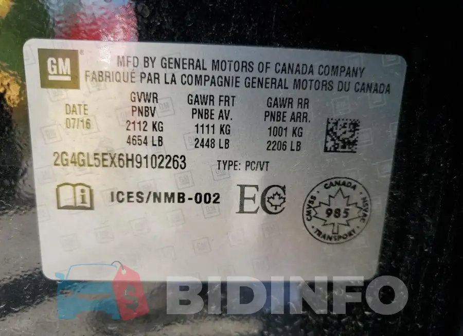 2G4GL5EX6H9102263 Photo# 12
