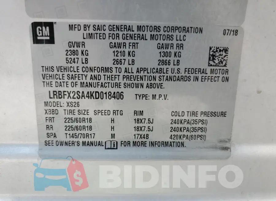 LRBFX2SA4KD018406 Photo# 12