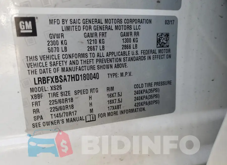 LRBFXBSA7HD180040 Photo# 12