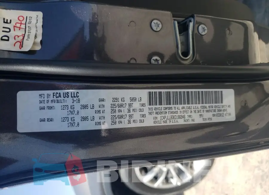 1C4PJLLB3KD186946 Photo# 12