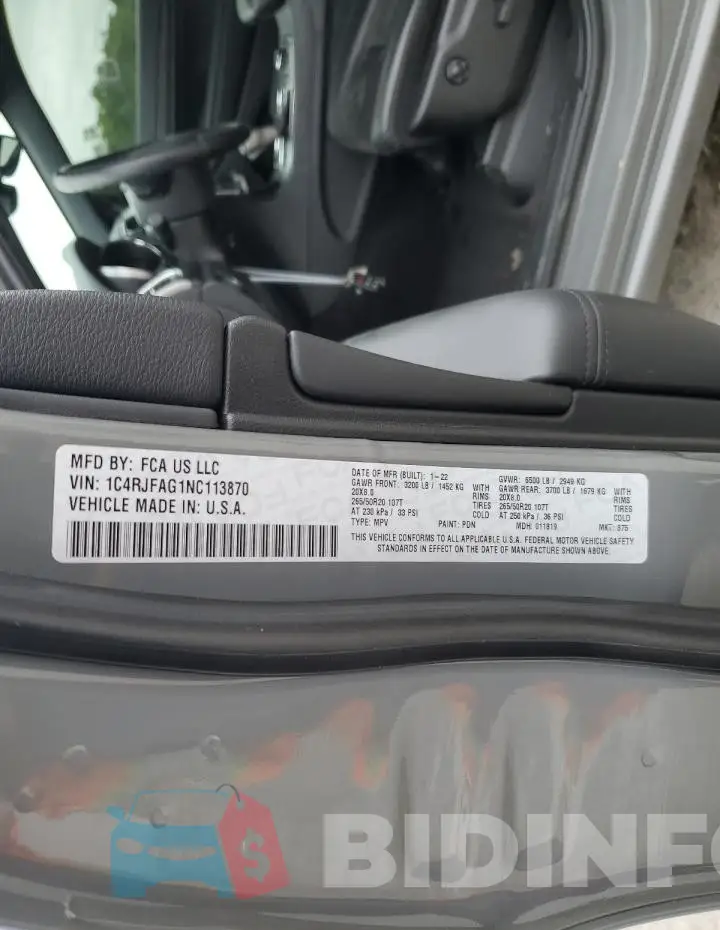 1C4RJFAG1NC113870 Photo# 13