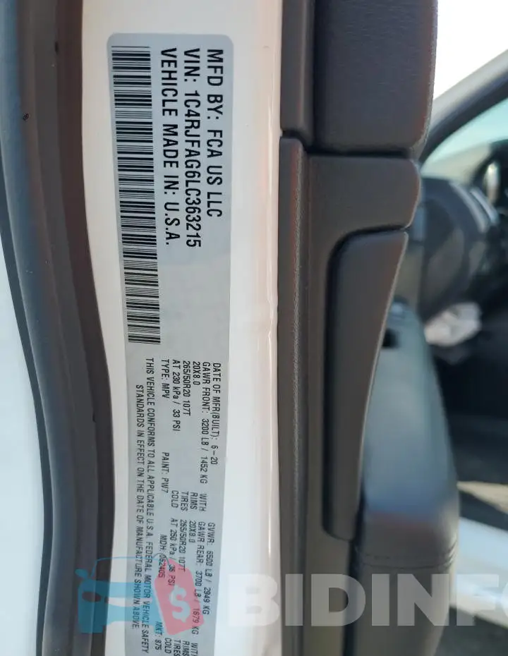 1C4RJFAG6LC363215 Photo# 14