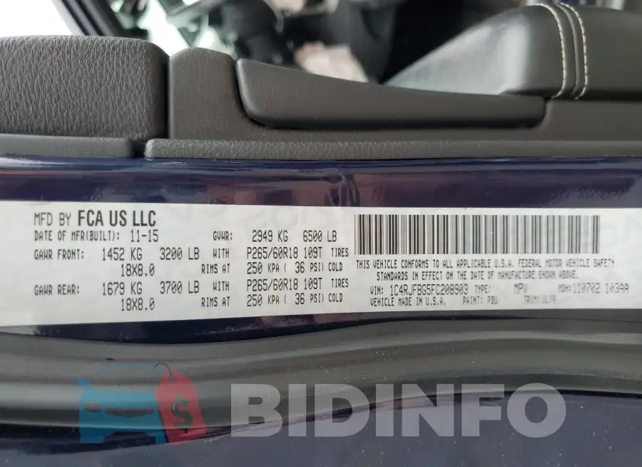 1C4RJFBG5FC208903 Photo# 14