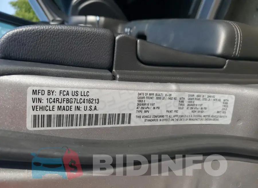 1C4RJFBG7LC416213 Photo# 14
