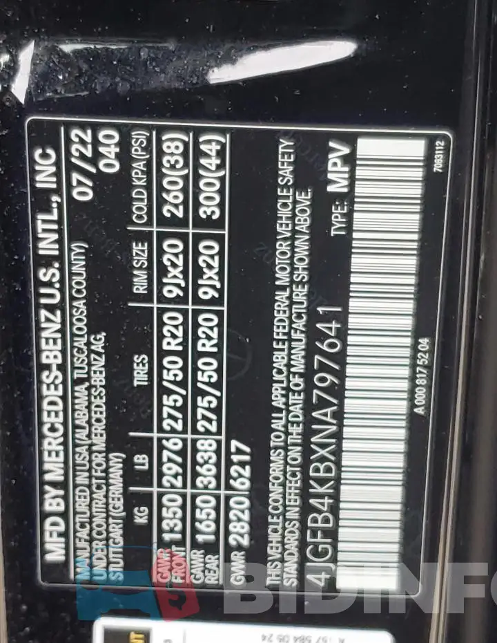 4JGFB4KBXNA797641 Photo# 13