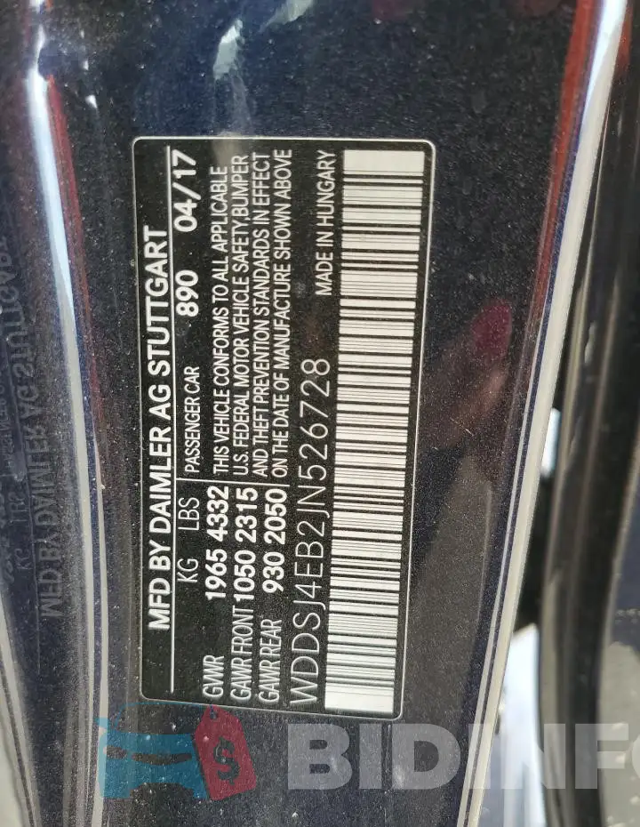 WDDSJ4EB2JN526728 Photo# 12