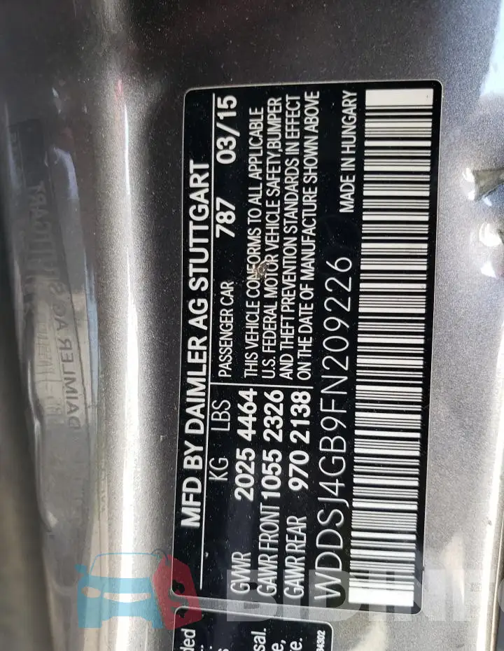 WDDSJ4GB9FN209226 Photo# 12