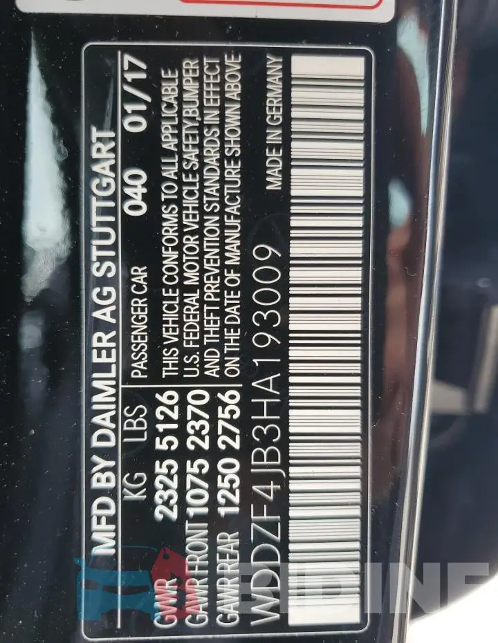WDDZF4JB3HA193009 Photo# 12