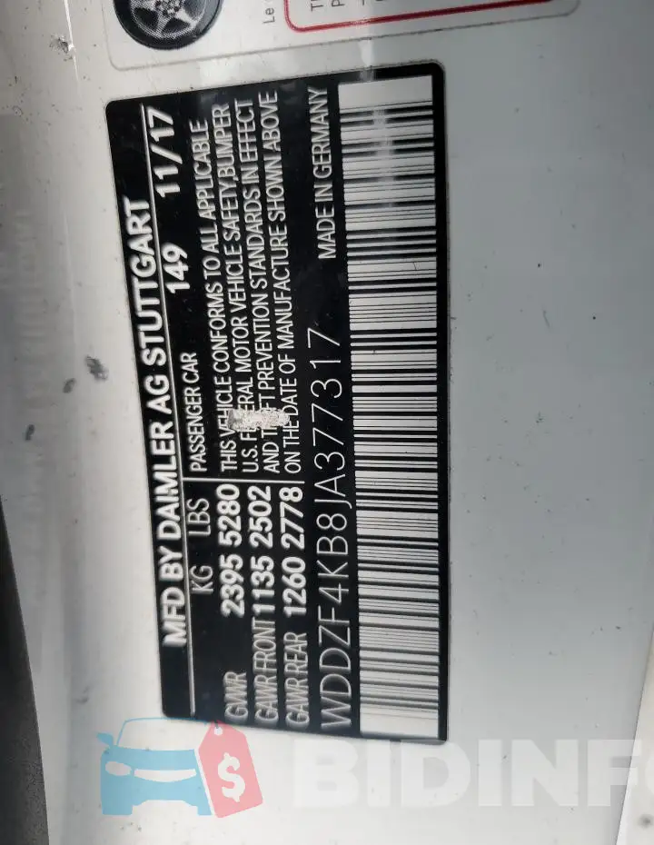WDDZF4KB8JA377317 Photo# 12