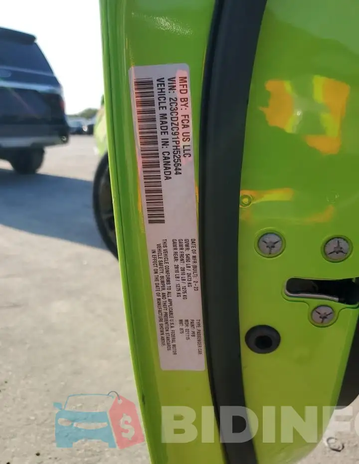 2C3CDZC91PH525644 Photo# 13