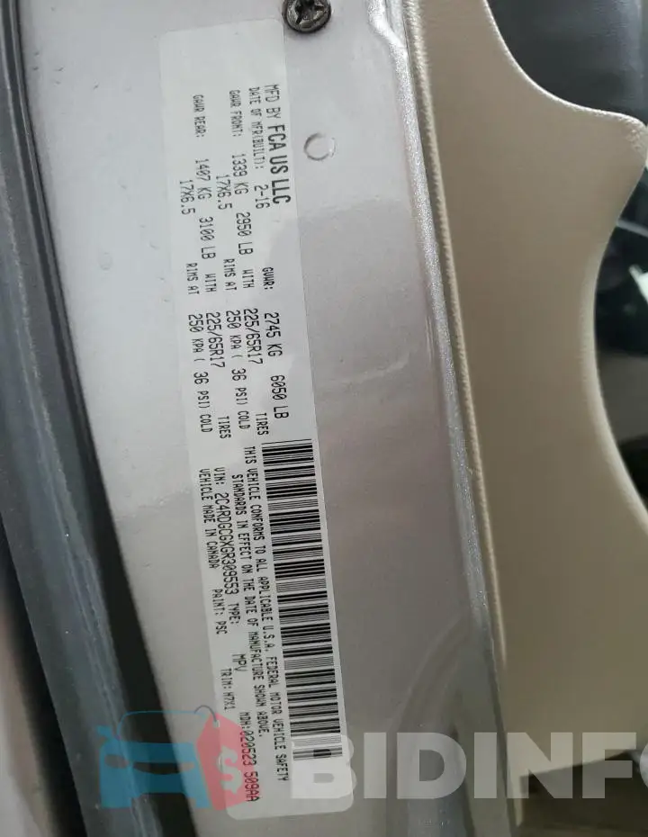2C4RDGCGXGR309553 Photo# 14