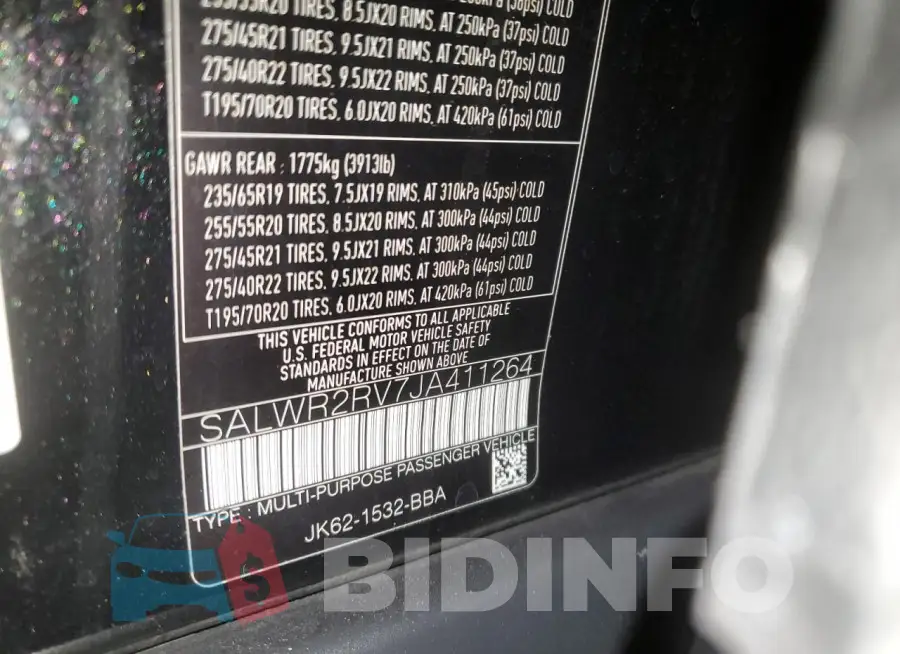 SALWR2RV7JA411264 Photo# 13