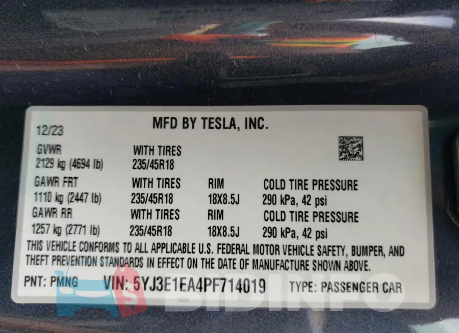 5YJ3E1EA4PF714019 Photo# 12