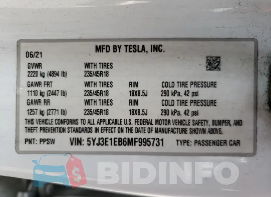 5YJ3E1EB6MF995731 Photo# 12