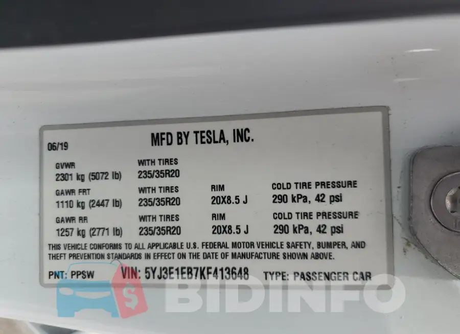 5YJ3E1EB7KF413648 Photo# 12