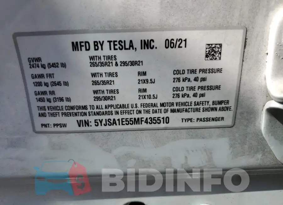 5YJSA1E55MF435510 Photo# 12