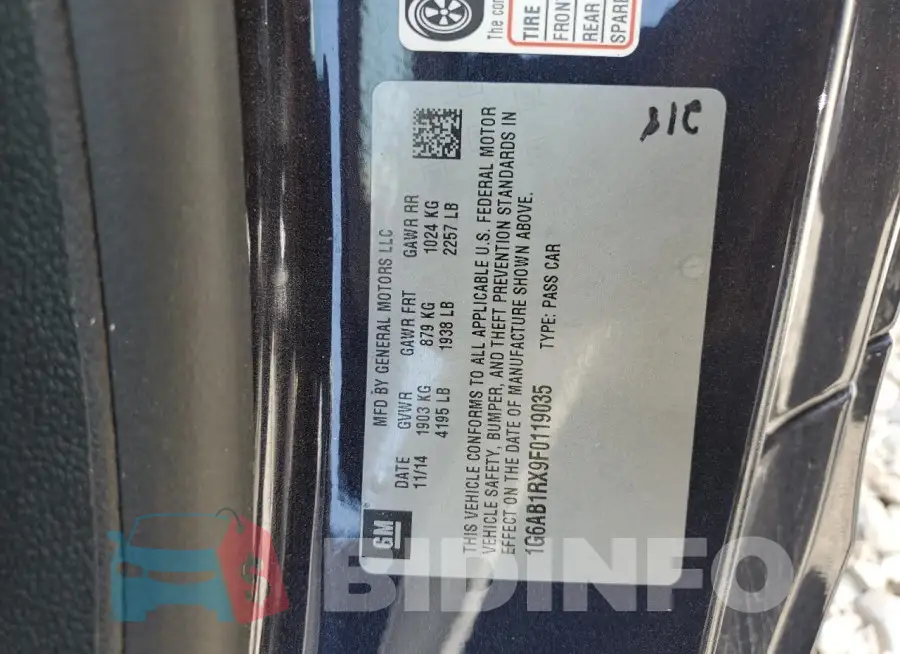 1G6AB1RX9F0119035 Photo# 12