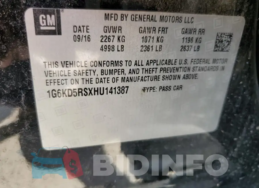 1G6KD5RSXHU141387 Photo# 12