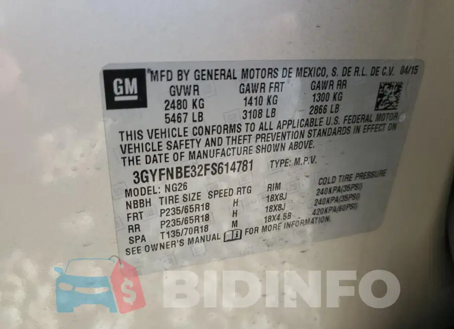3GYFNBE32FS614781 Photo# 13