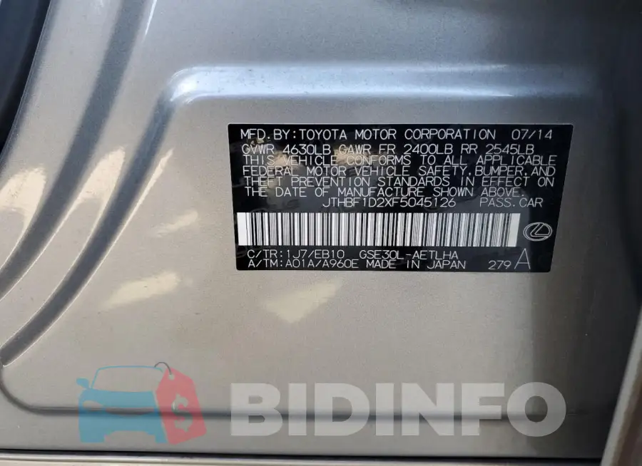 JTHBF1D2XF5045126 Photo# 12