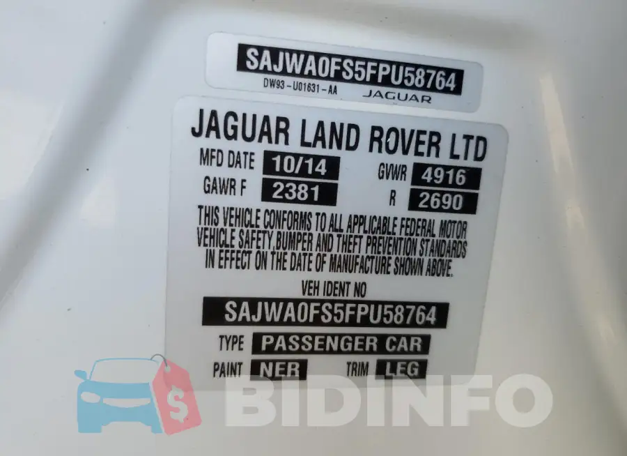 SAJWA0FS5FPU58764 Photo# 12