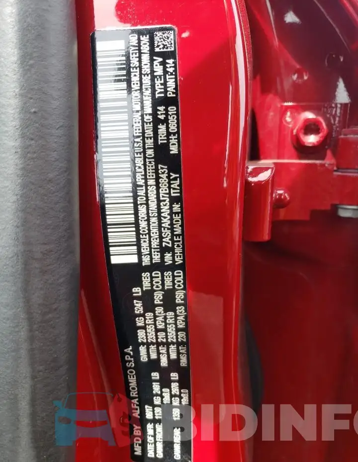 ZASFAKAN3J7B68437 Photo# 13