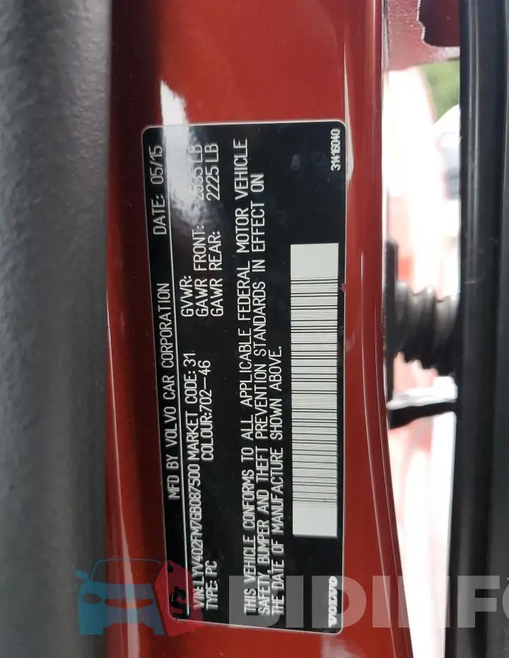 LYV402FM7GB087500 Photo# 12