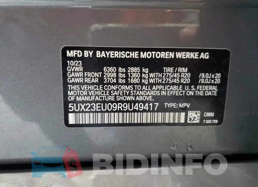 5UX23EU09R9U49417 Photo# 14