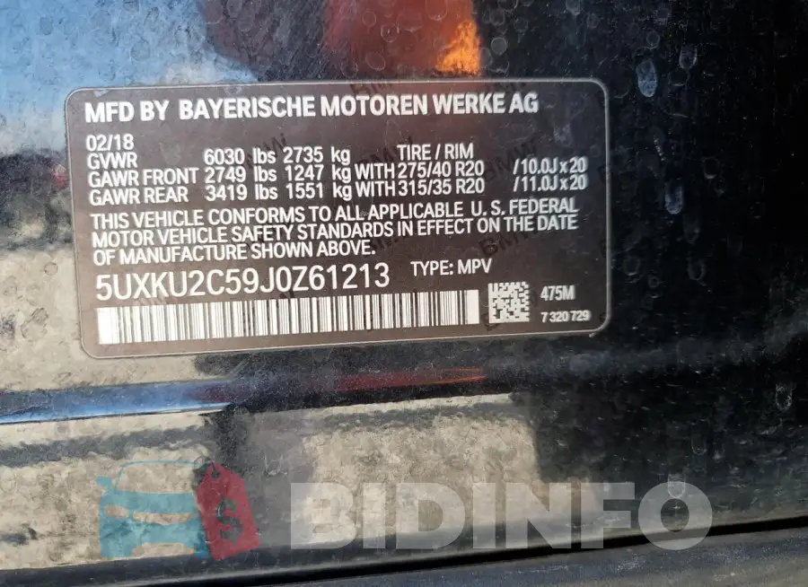 5UXKU2C59J0Z61213 Photo# 13