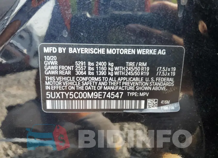 5UXTY5C00M9E74547 Photo# 13
