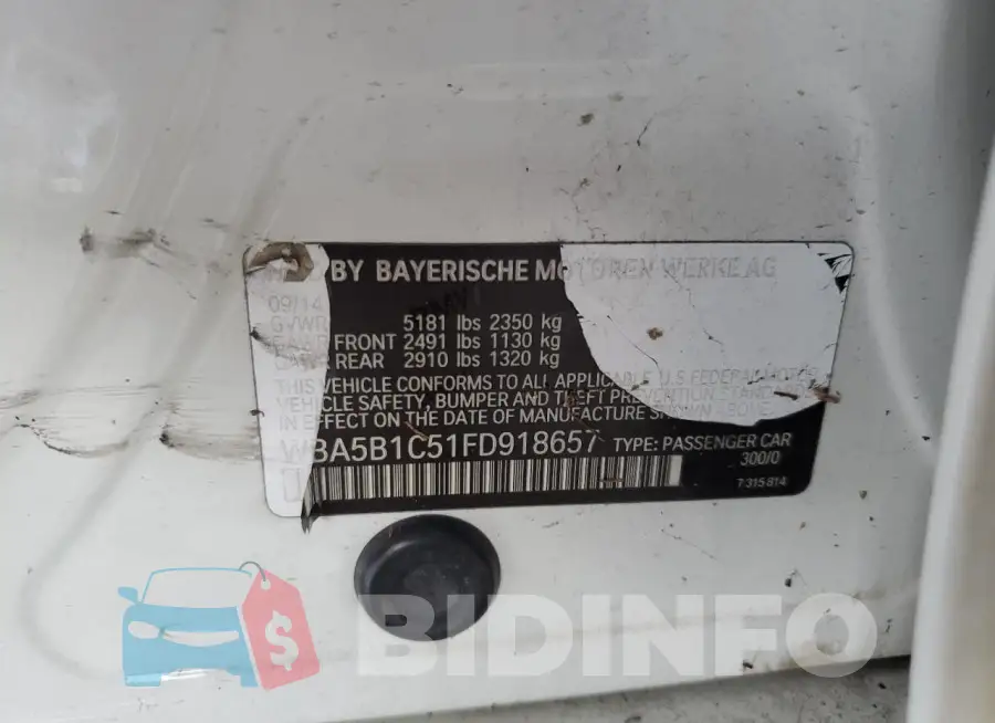 WBA5B1C51FD918657 Photo# 12